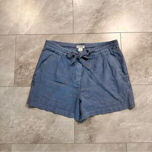 Artisan NY Shorts Size 10 Women's Linen Blue Front Pleated Comfy Boho Vacation
